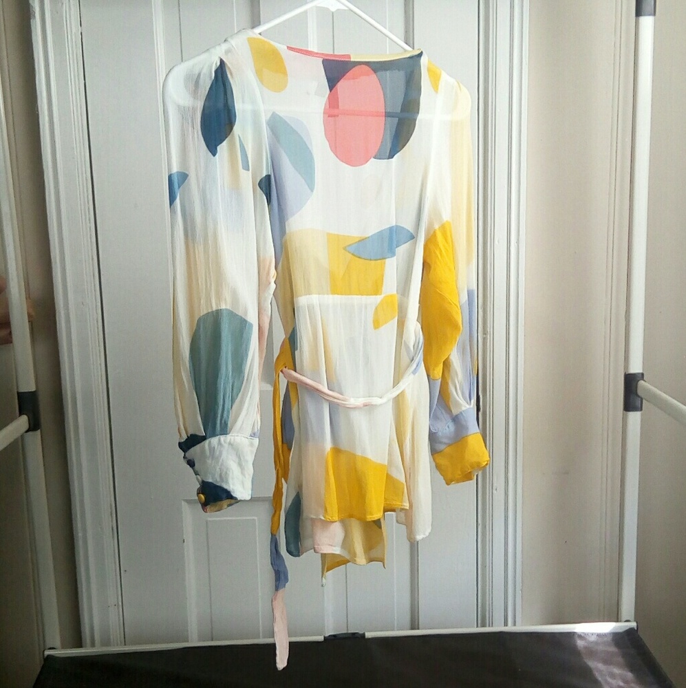 🔥ASOS Chiffon Abstract Print Wrap Top🔥 - Picture 7 of 8